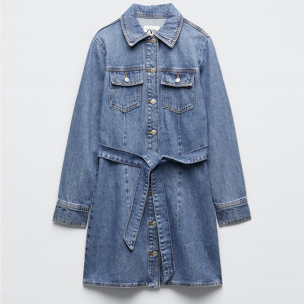 NWT Zara Denim Mini Dress - Picture 6 of 7